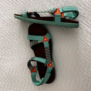 Merrell Around Town Sunvue Turquoise Comfort Select Grip Strappy Sandals 10